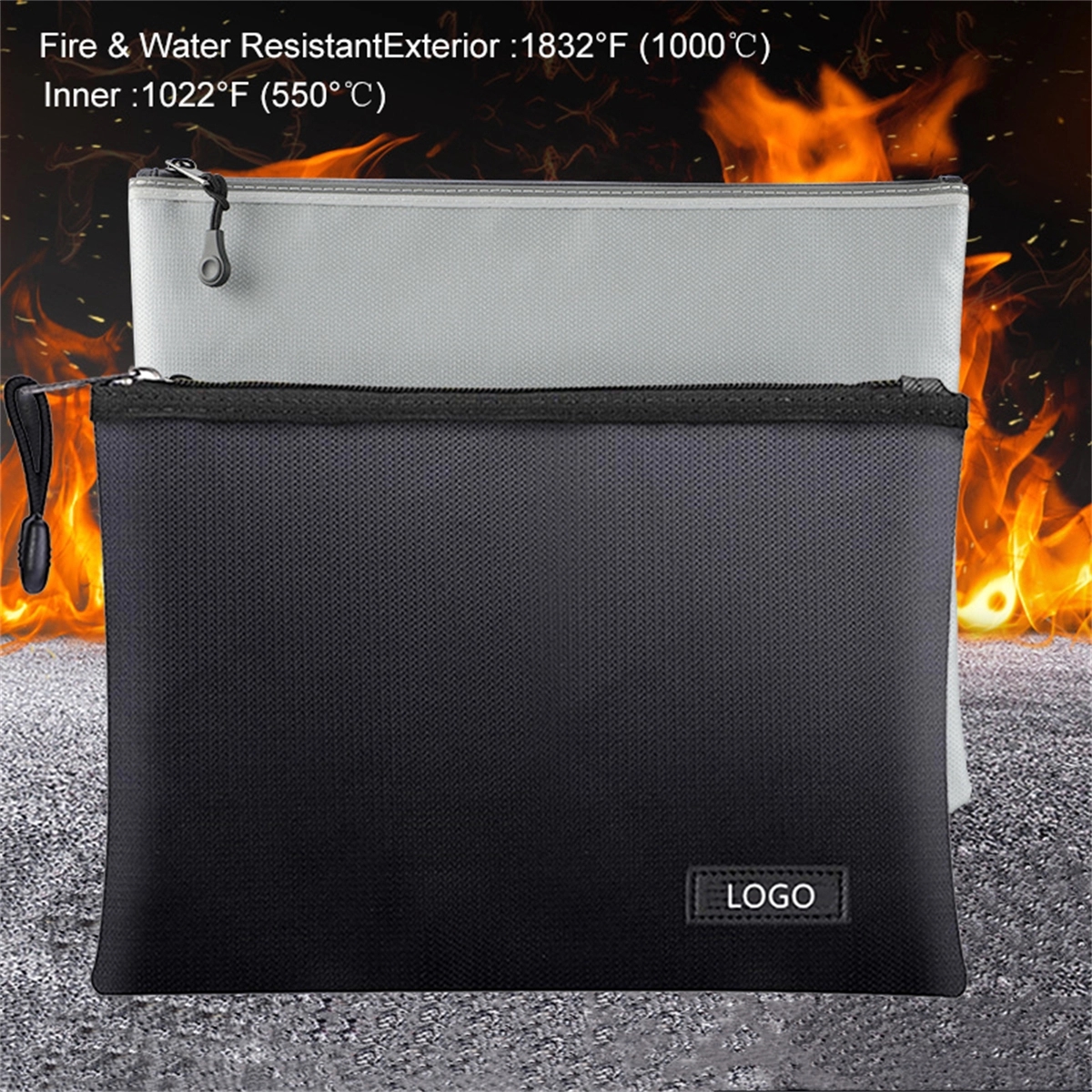Fireproof Document Bags Safe Storage Pouch With Zipper 2