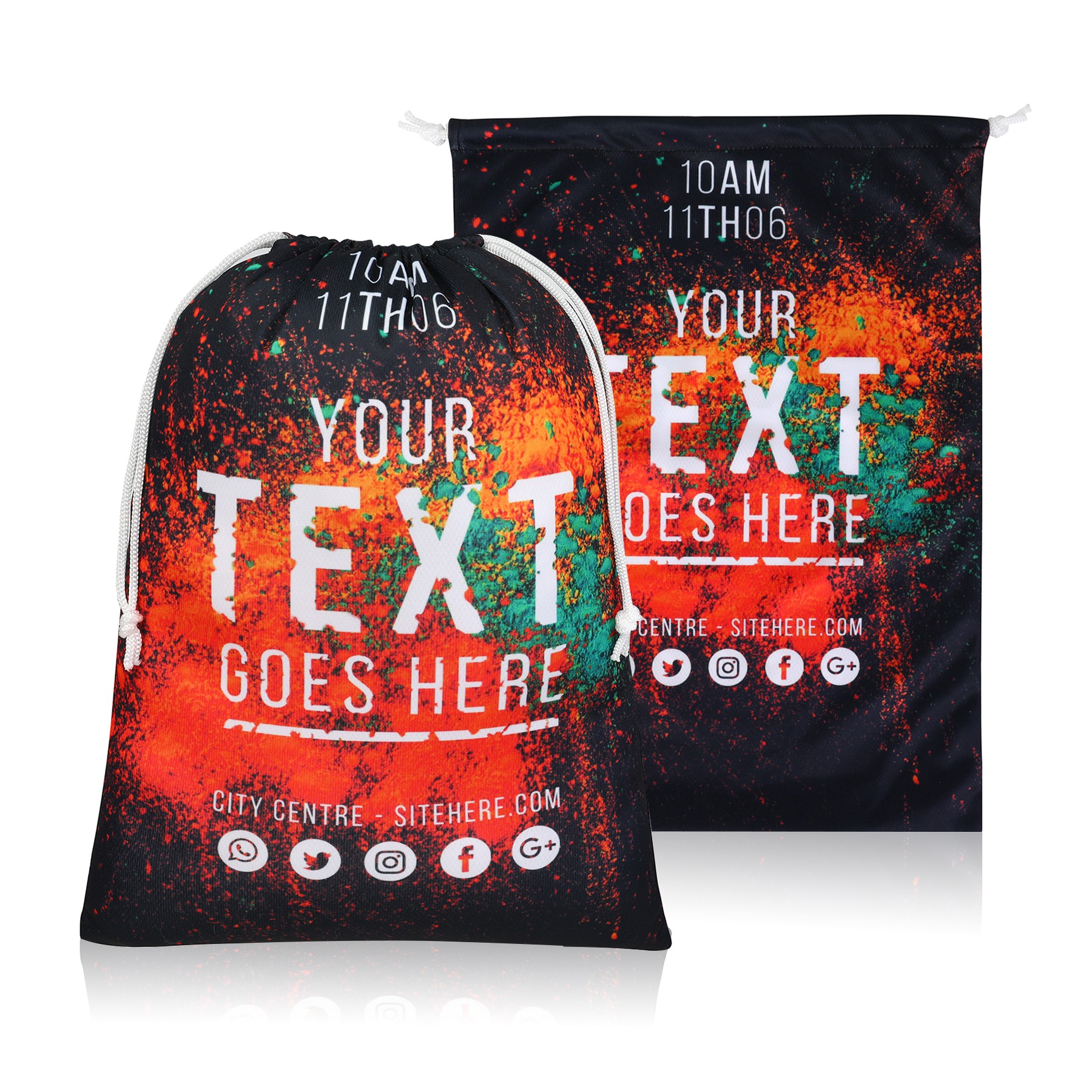 12" X 16" Full Color Sublimated Polyester Drawstring Bag 5