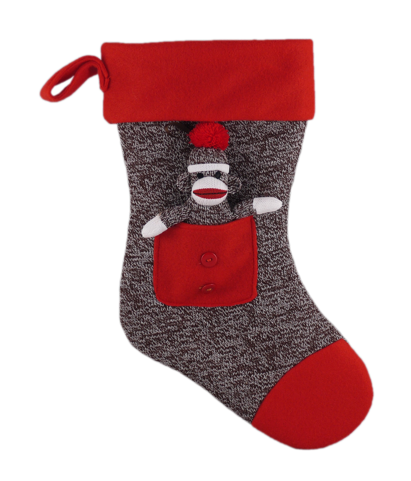 Red Sock Monkey Stocking