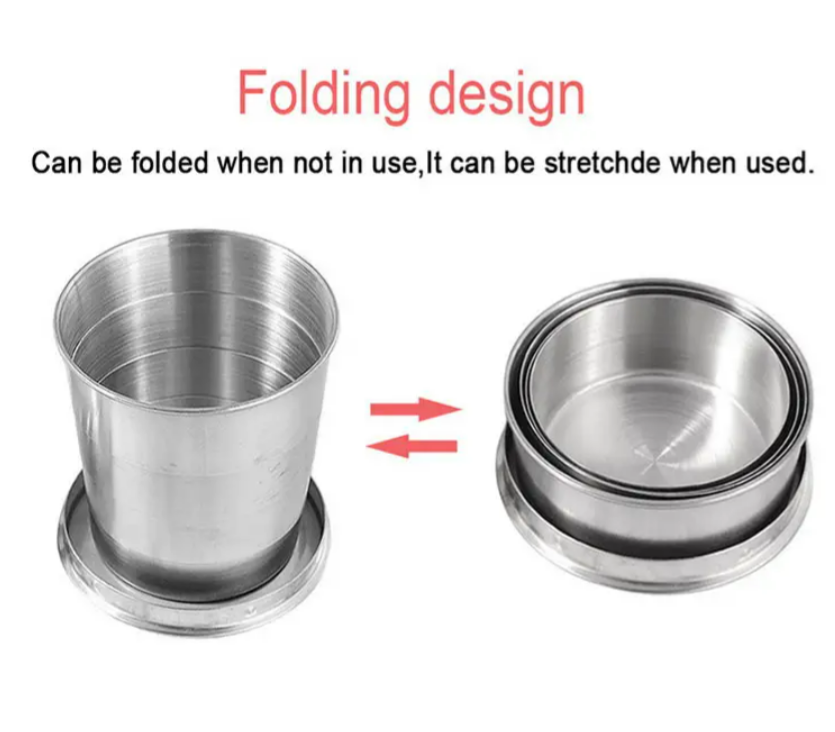 Stainless Steel Telescopic Camping Mug Folding Cup 3