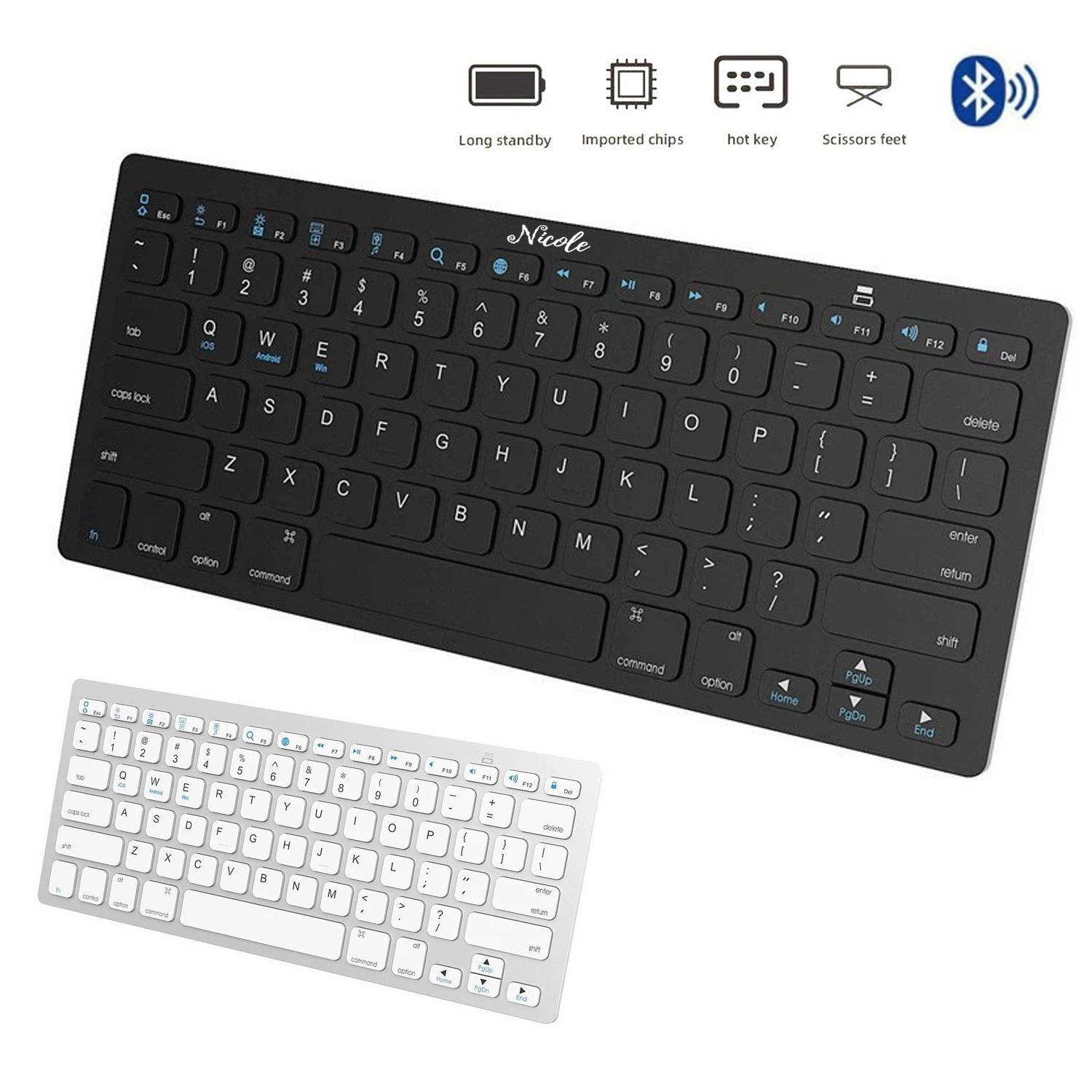78-Key Slim Portable Bluetooth Keyboard 2