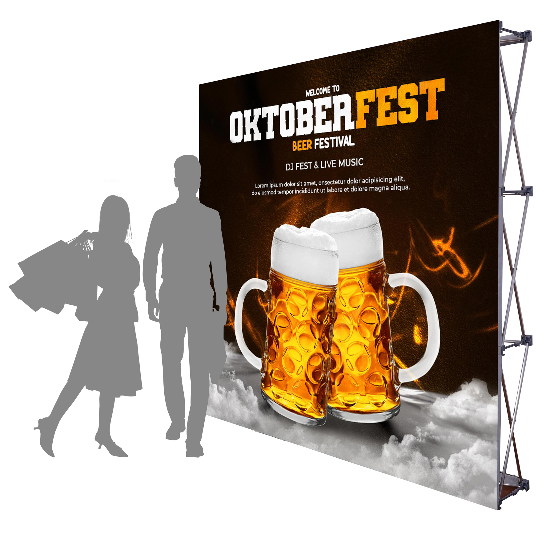 8ft Pop-Up Straight Backdrop Wall Kit 5