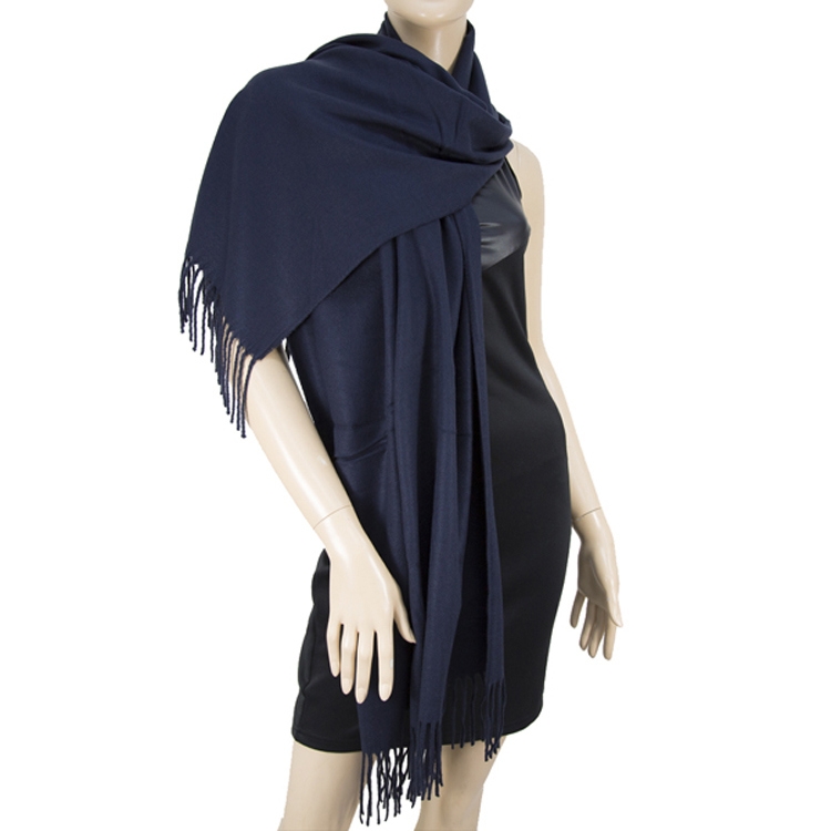 Navy Pashmina Shawl with a Softer than Cashmere Feel 2