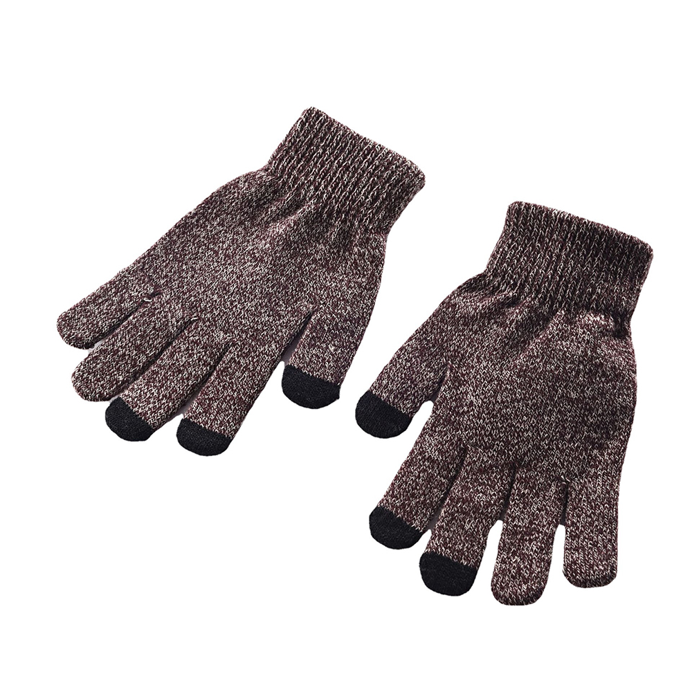 Knit touch screen gloves with thickened and fluffed thread 3