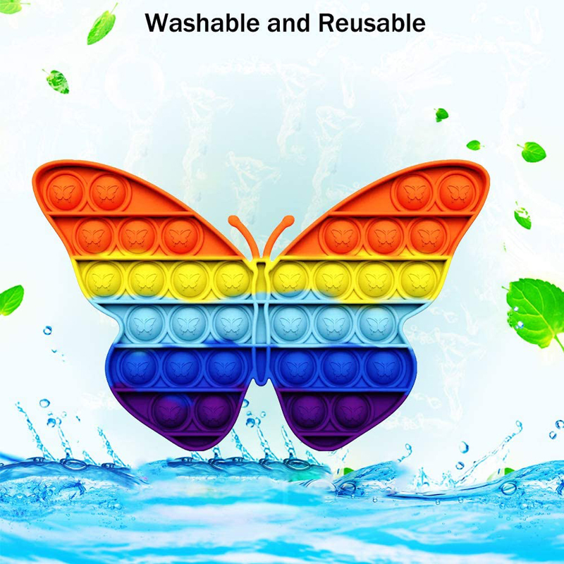 Rainbow Butterfly Push Pop Fidget Toy for Children and Adult 9