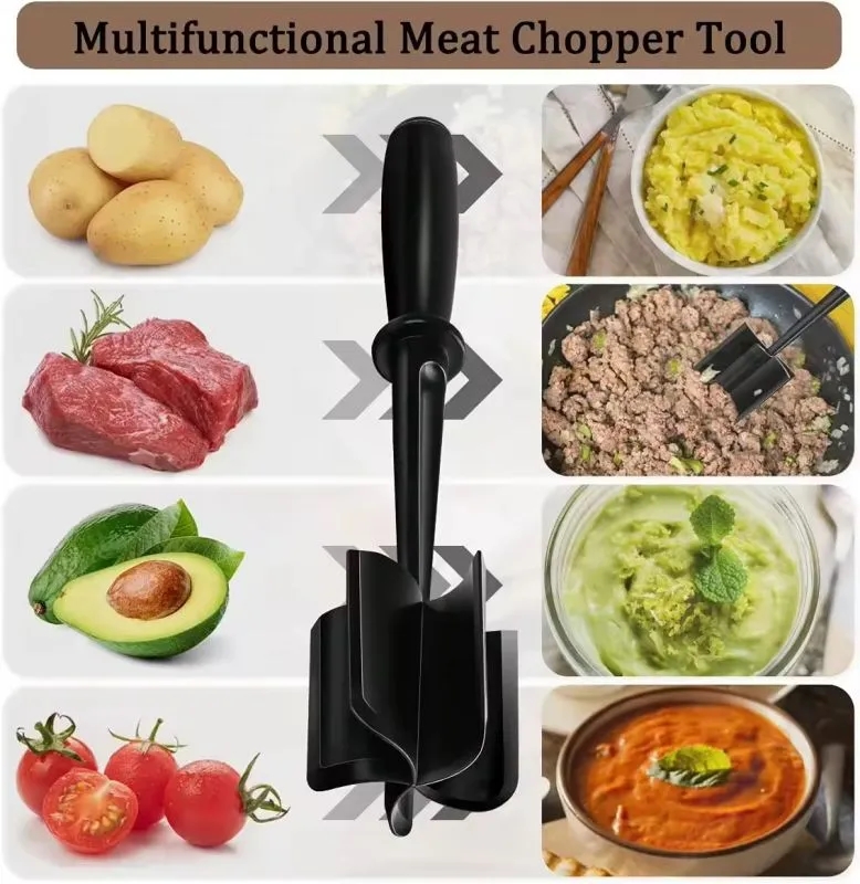 5 Curve Blades Ground Meat Masher 2