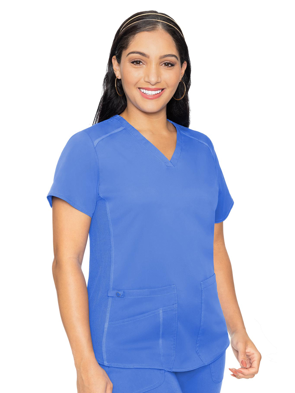 Med Couture - MC Touch - Women's 4-Pocket V-Neck Shirttail Top