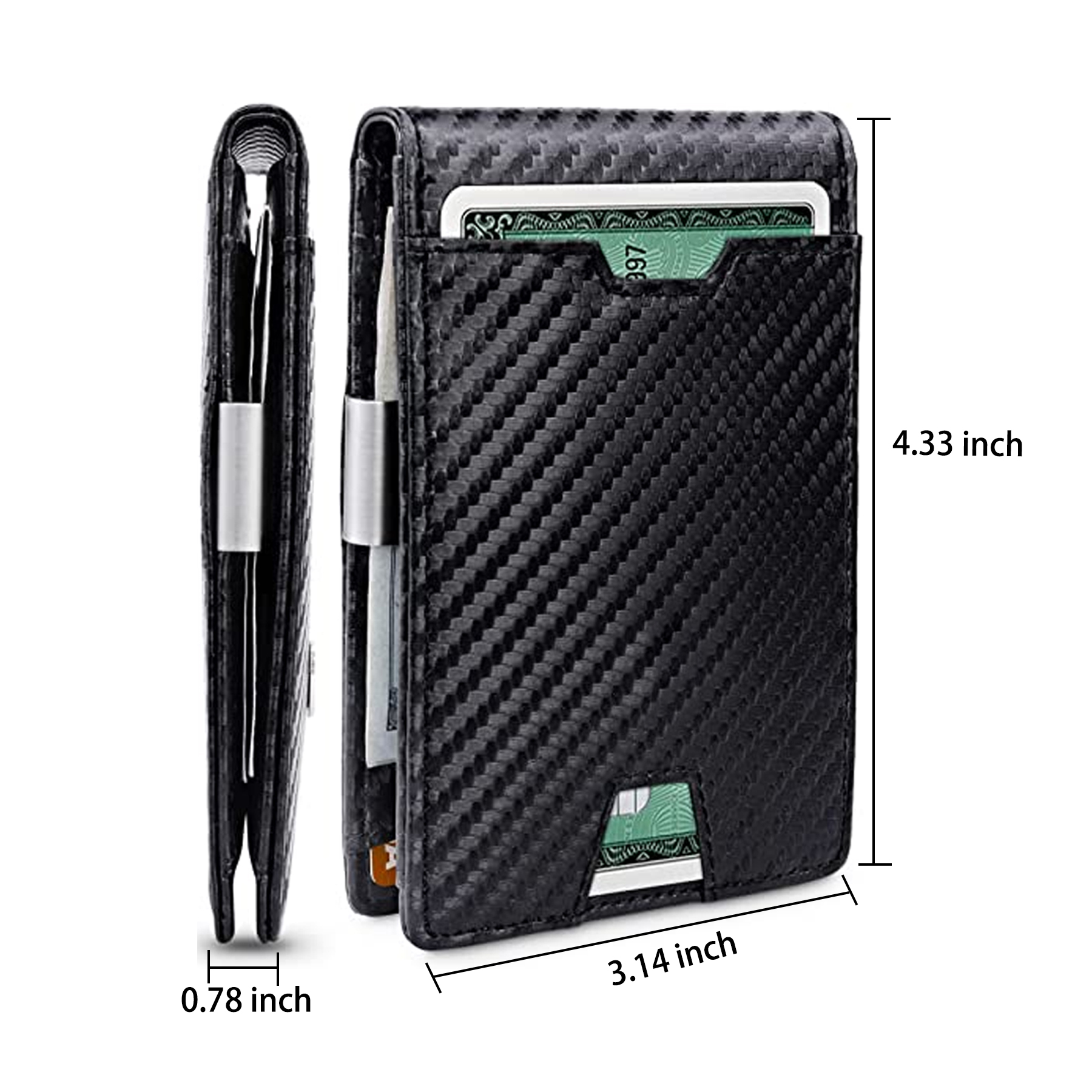 Mens Slim Wallet with Money Clip 2