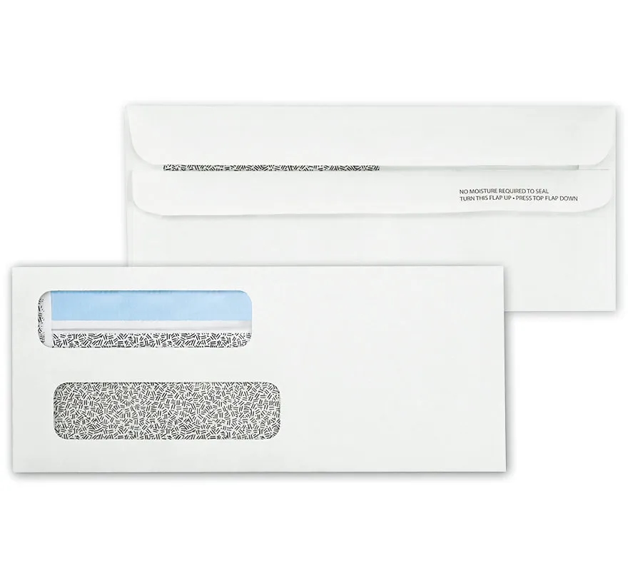 Envelopes, Double Window, Self Seal 8 5/8 x 3 5/8 1