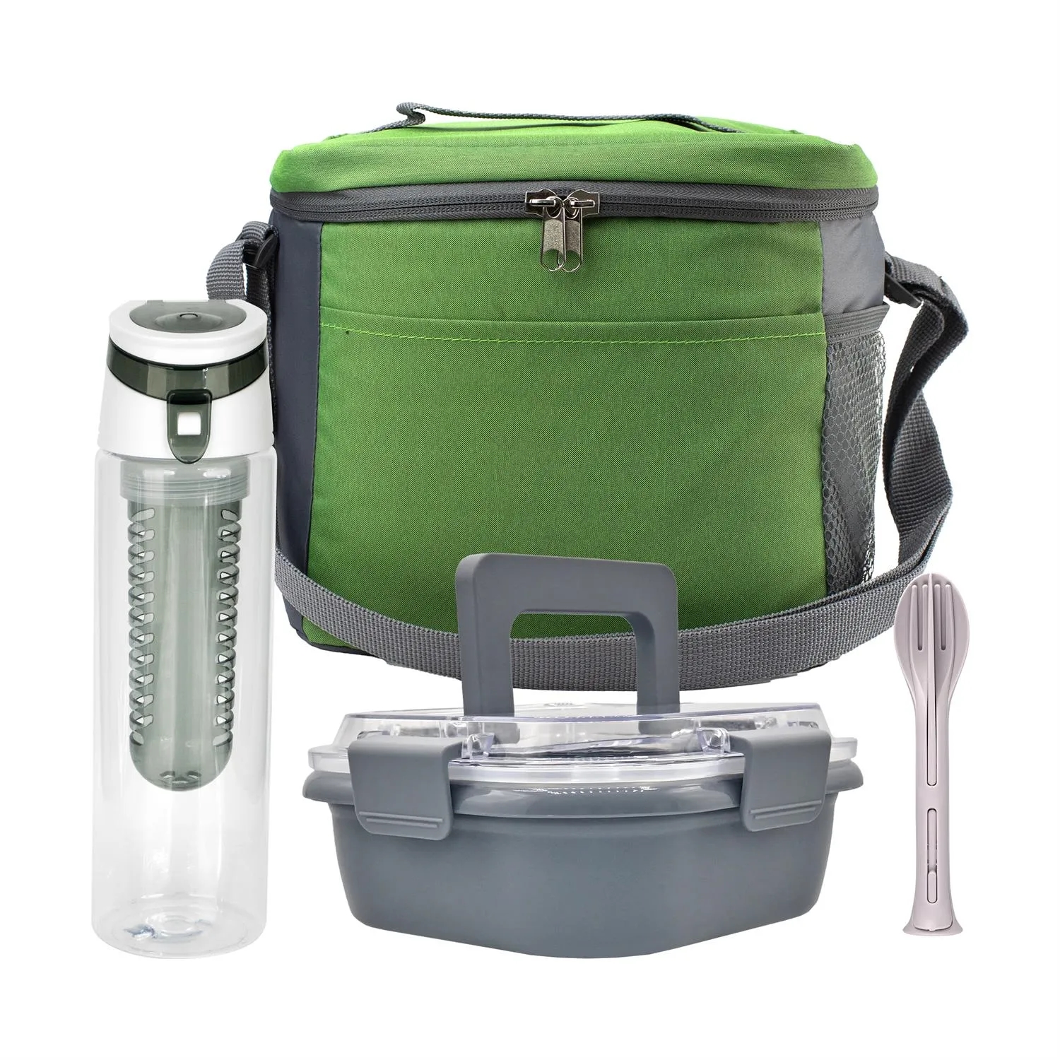 Modern Lunch Box, Bottle & Utensils Set 7