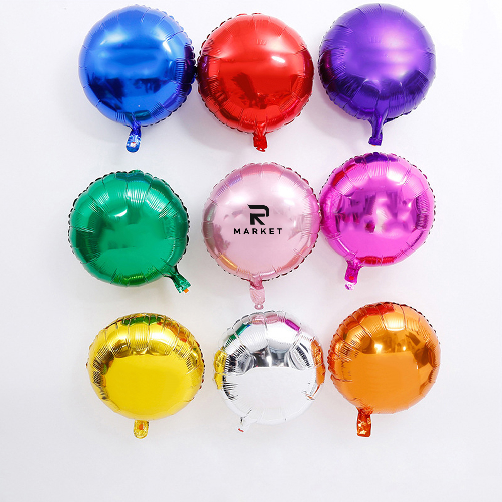 Round Shape Foil Mylar Helium Balloon 18" 2