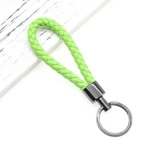 Stylish Weaved PU Leather Keychain with Metal Buckle 39