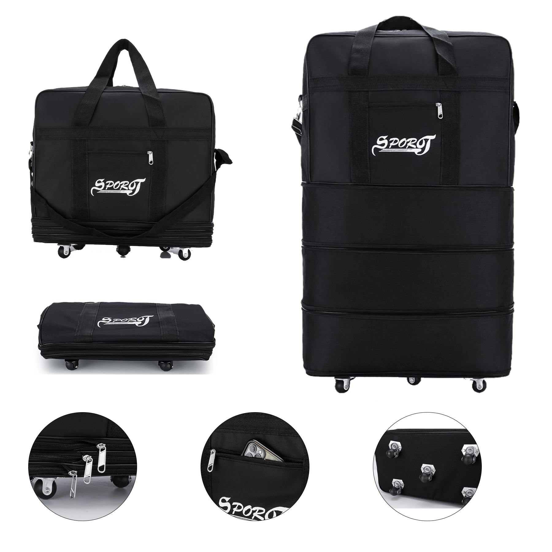 Adjustable Capacity Rolling Duffel Bag 2