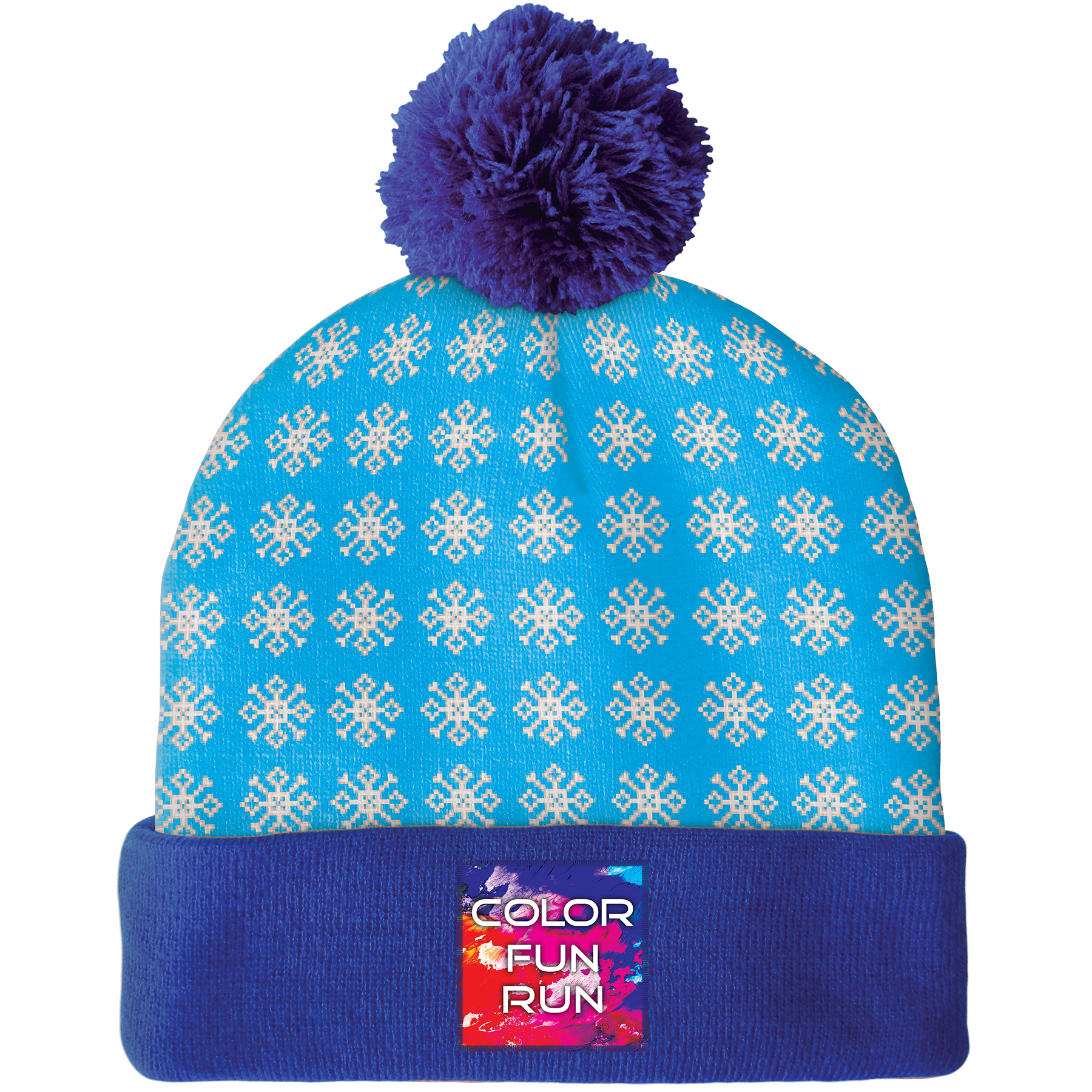 Knit Beanie with Pom and Cuff (Printed Logo) 14