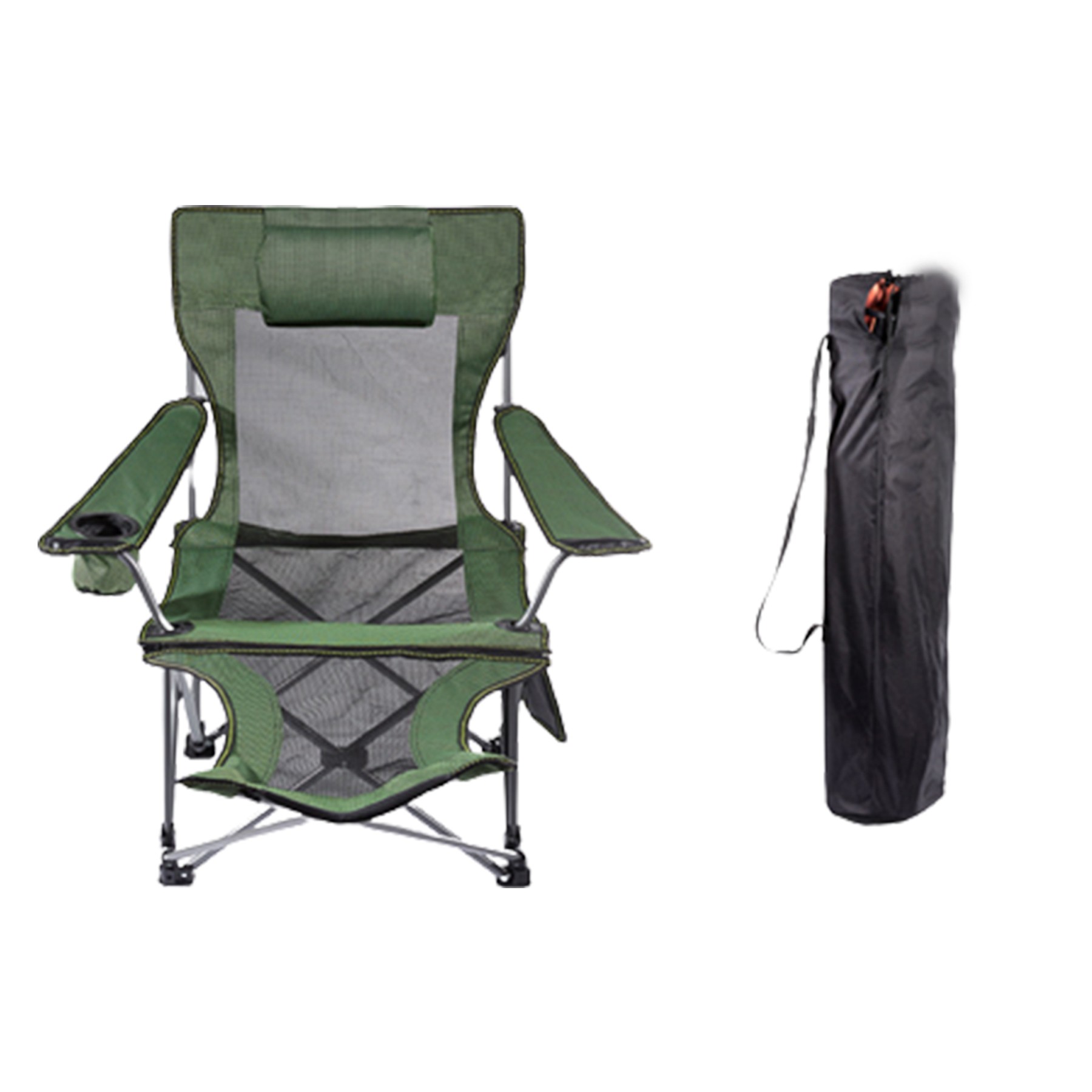 Folding Mesh Recliner Chair W/Footrest 4