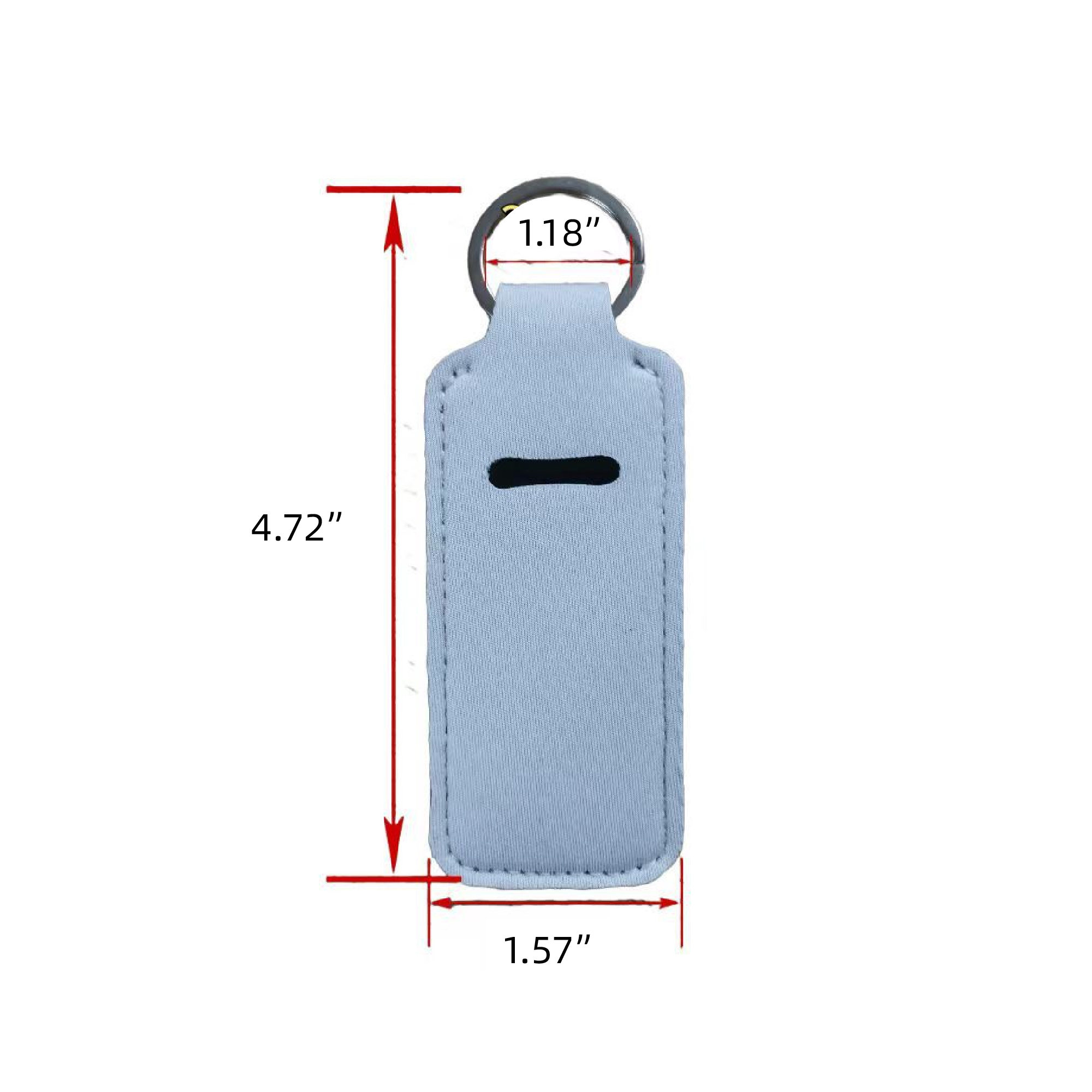 Neoprene Square Portable Outdoor Lipstick Case Keychain 3