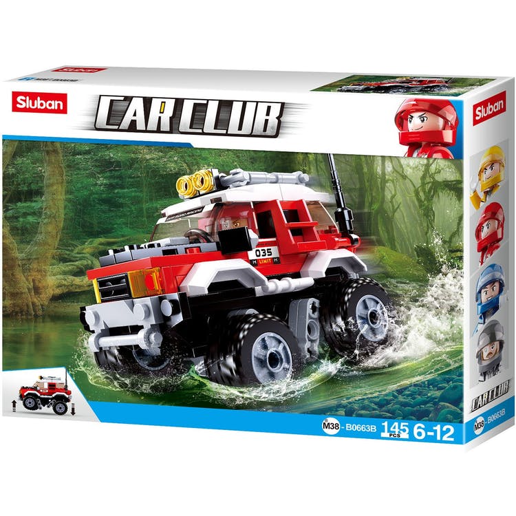 Off-Road Truck Building Brick Kits - Red 145 Pieces Ages 6+