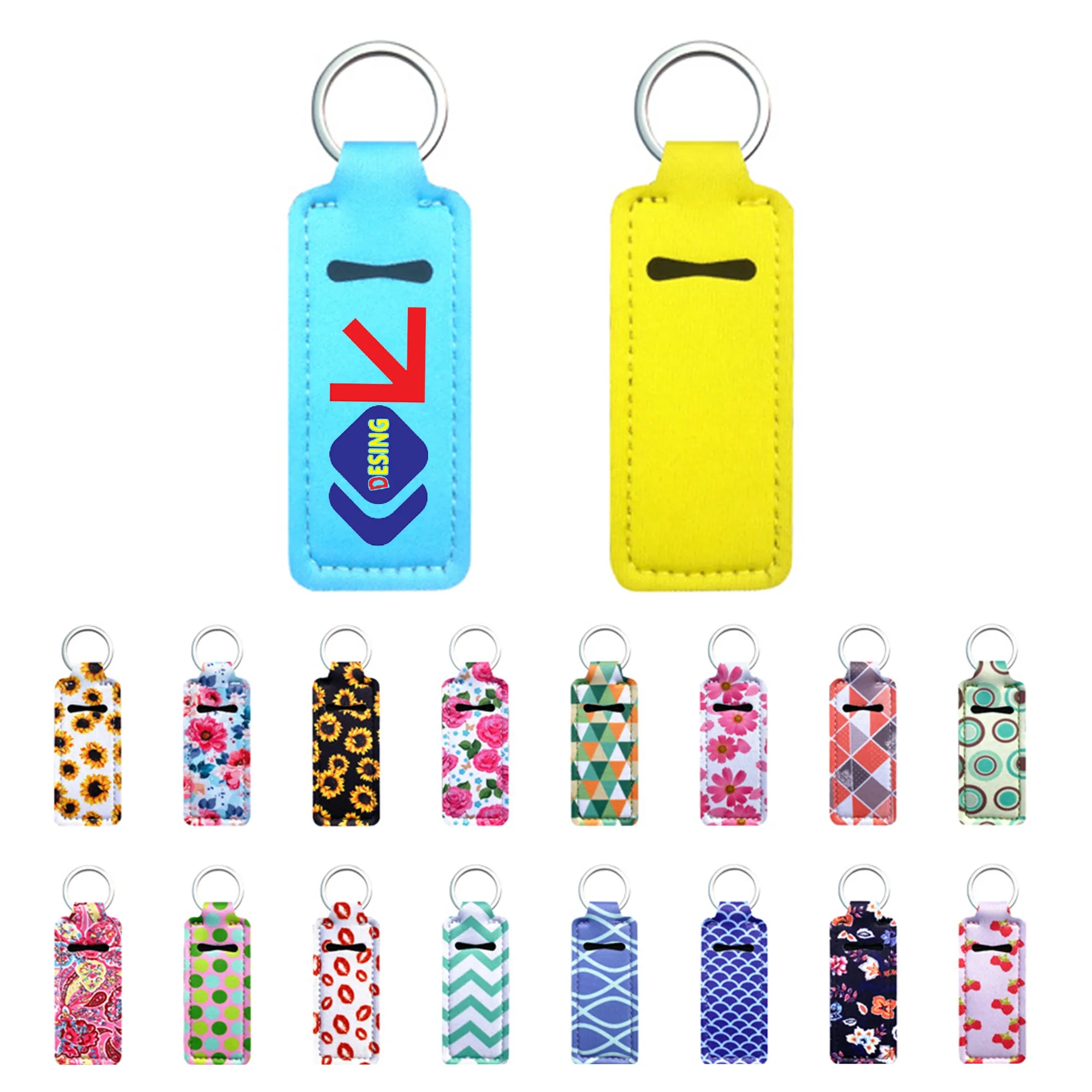 Custom Colored Portable Outdoor Lipstick Caser With Keychain 2