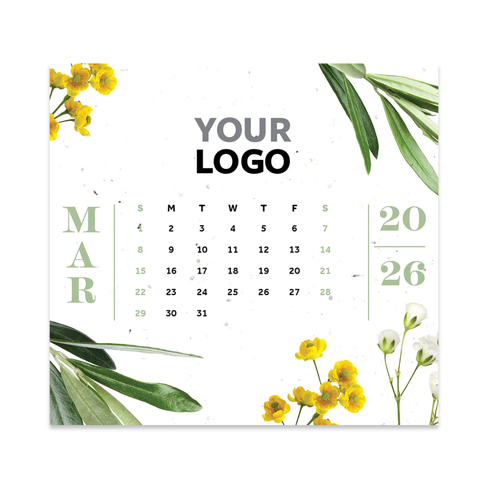 Flourish Plantable Eco Calendar With Wood Stand 3