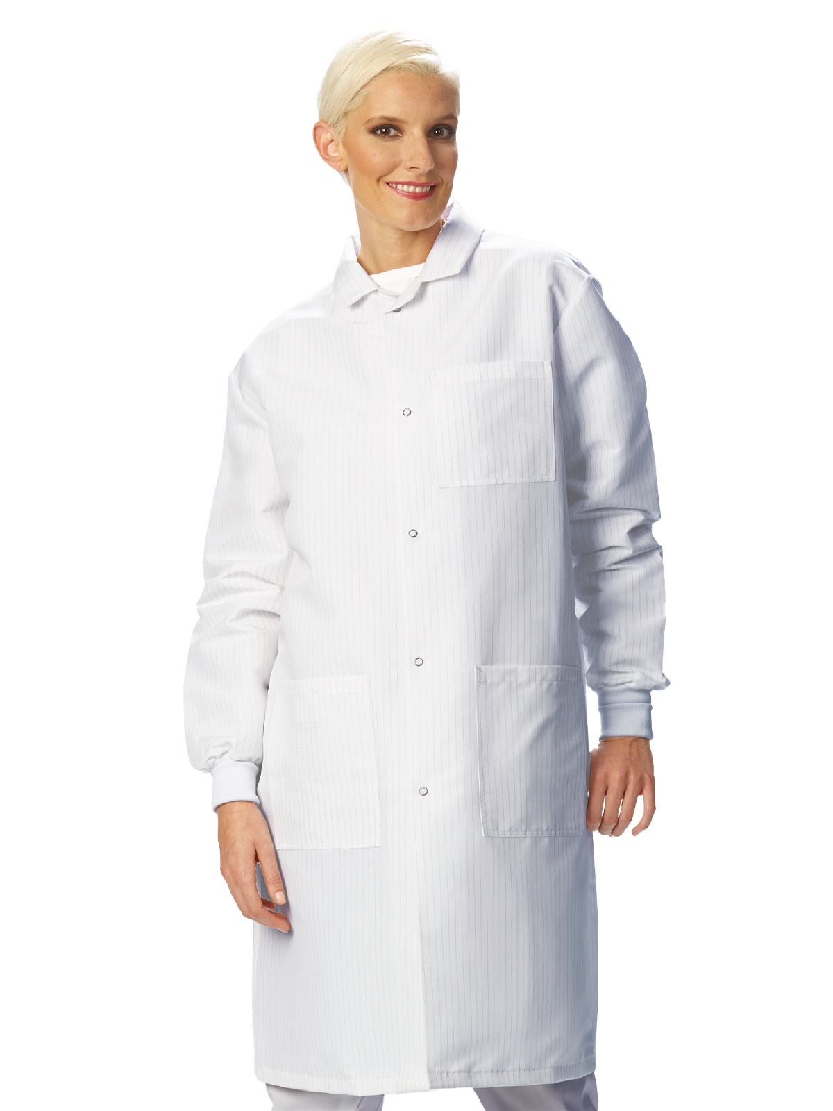 Fashion Seal - Fashion Seal Reusable Protective Apparel - Unisex Three-Pocket Snap-Front Barrier Protective Lab Coat