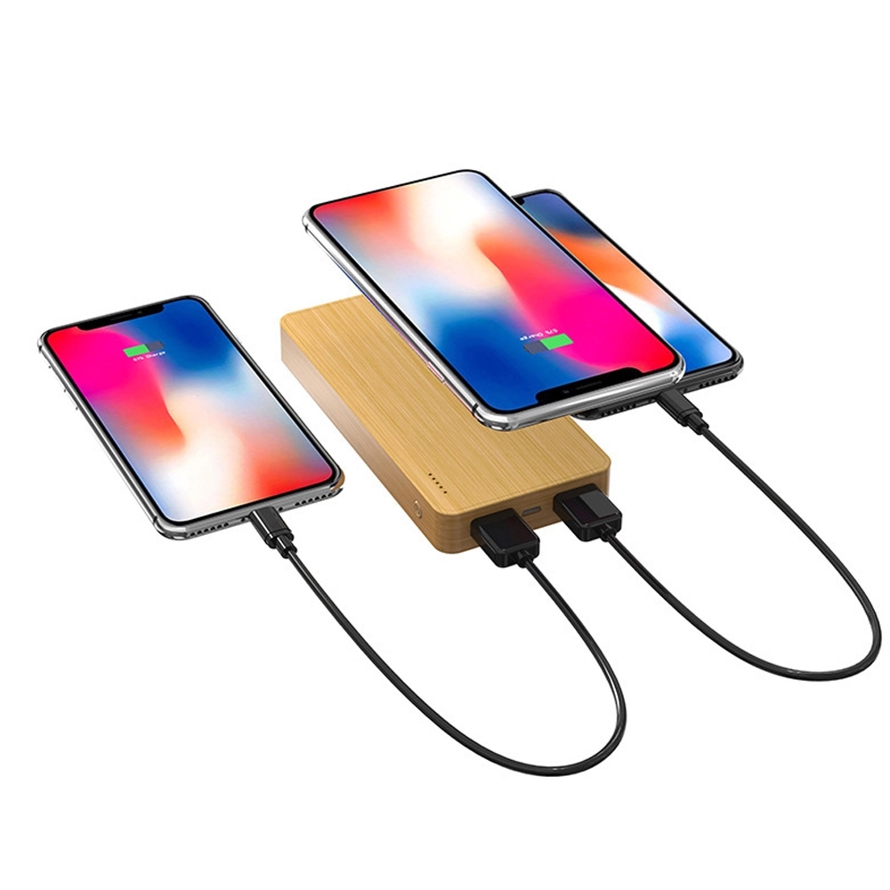 Bamboo 5000mAh Dual Port Power Bank with Wireless Charger 3