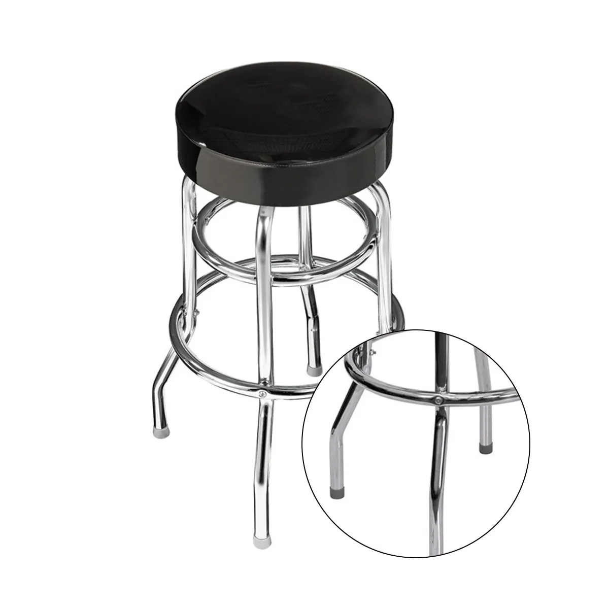 Customizable Padded Swivel Bar Stool With Chrome Base 5