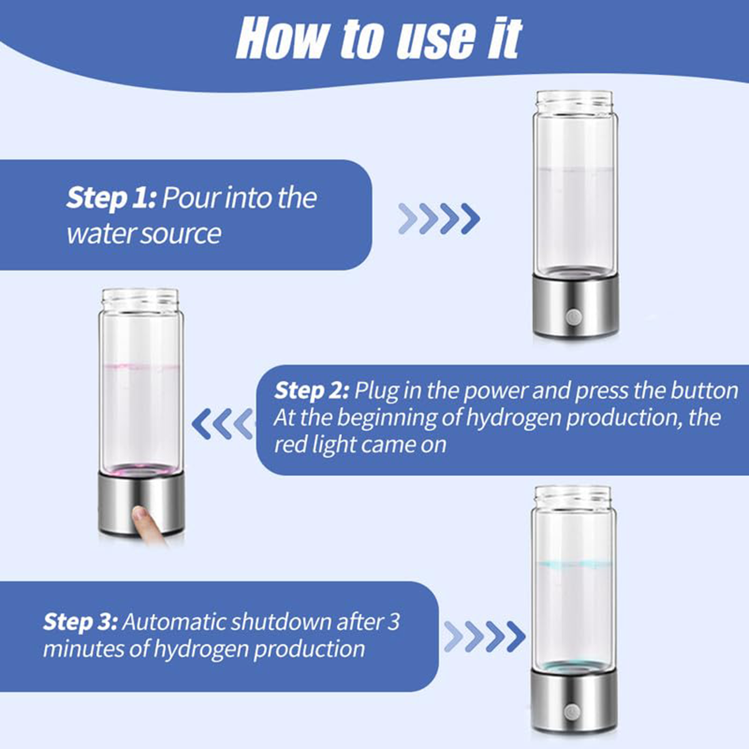 15Oz Portable Hydrogen Water Ionizer Bottle 4