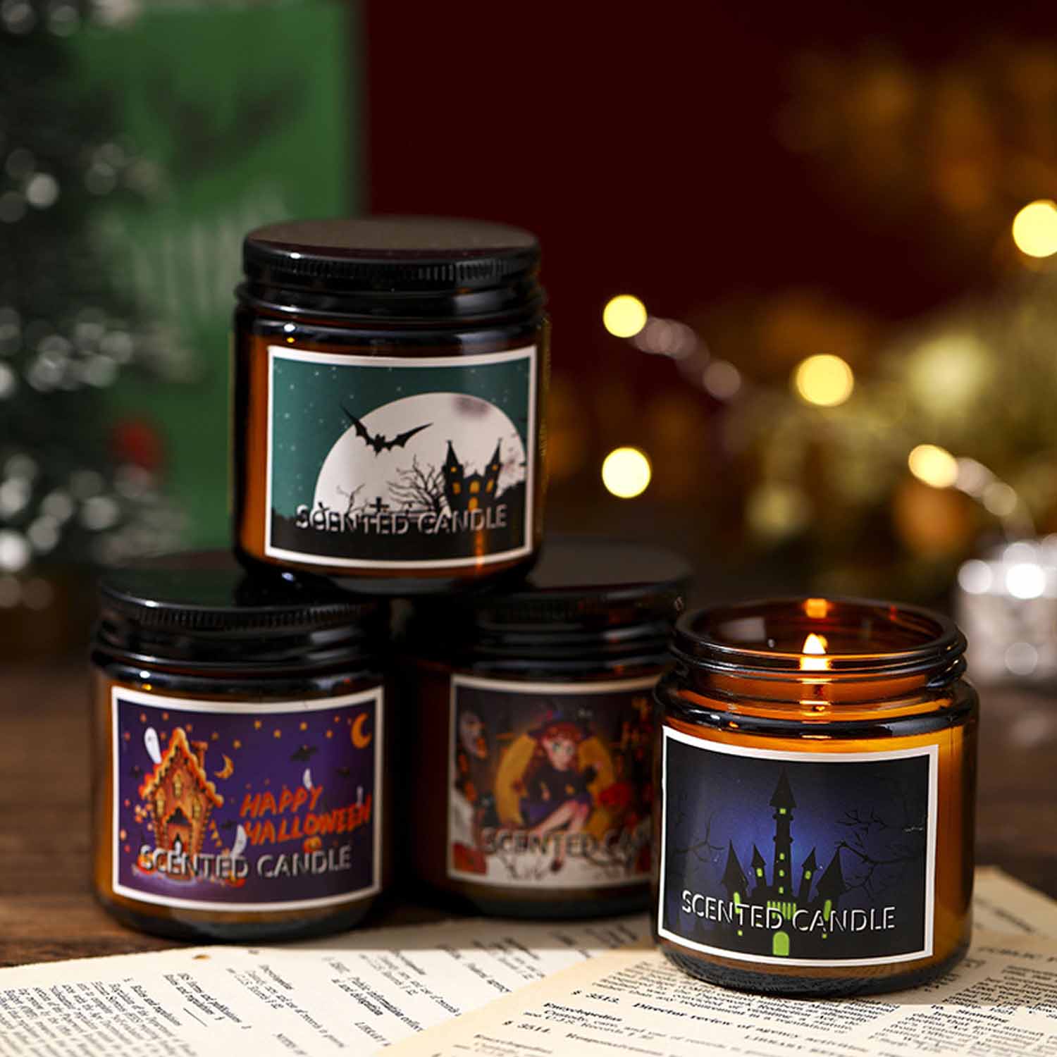 Customizable Halloween scented candle ornaments 5