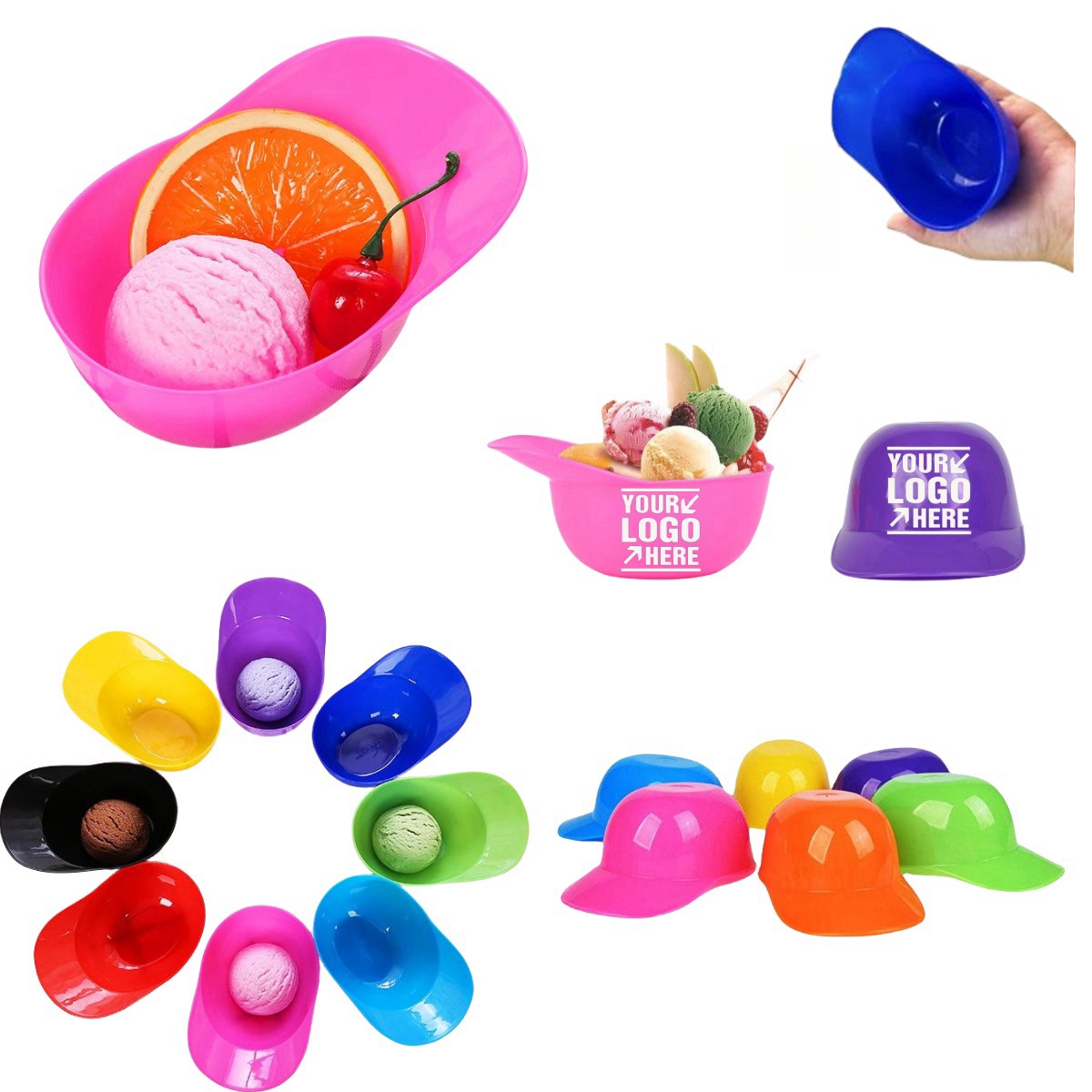 8 oz Mini Baseball Cap Bowls 13