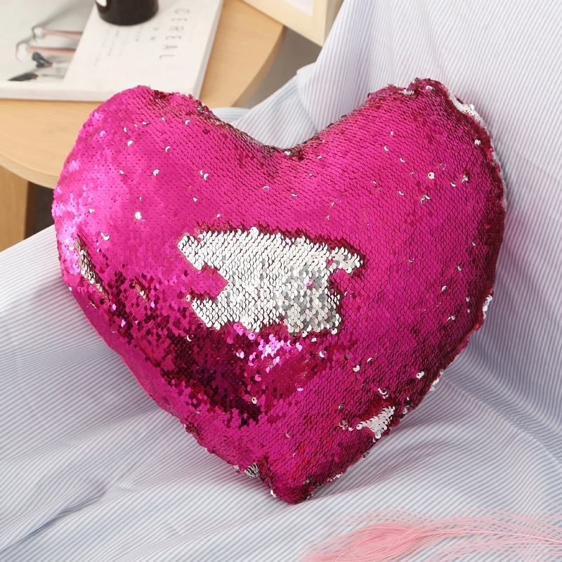 Throw Pillow with Insert Reversible Sequins 4