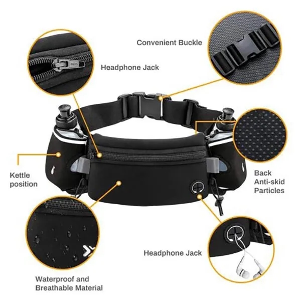 Custom Sports Waist Bag with Water Bottles 3
