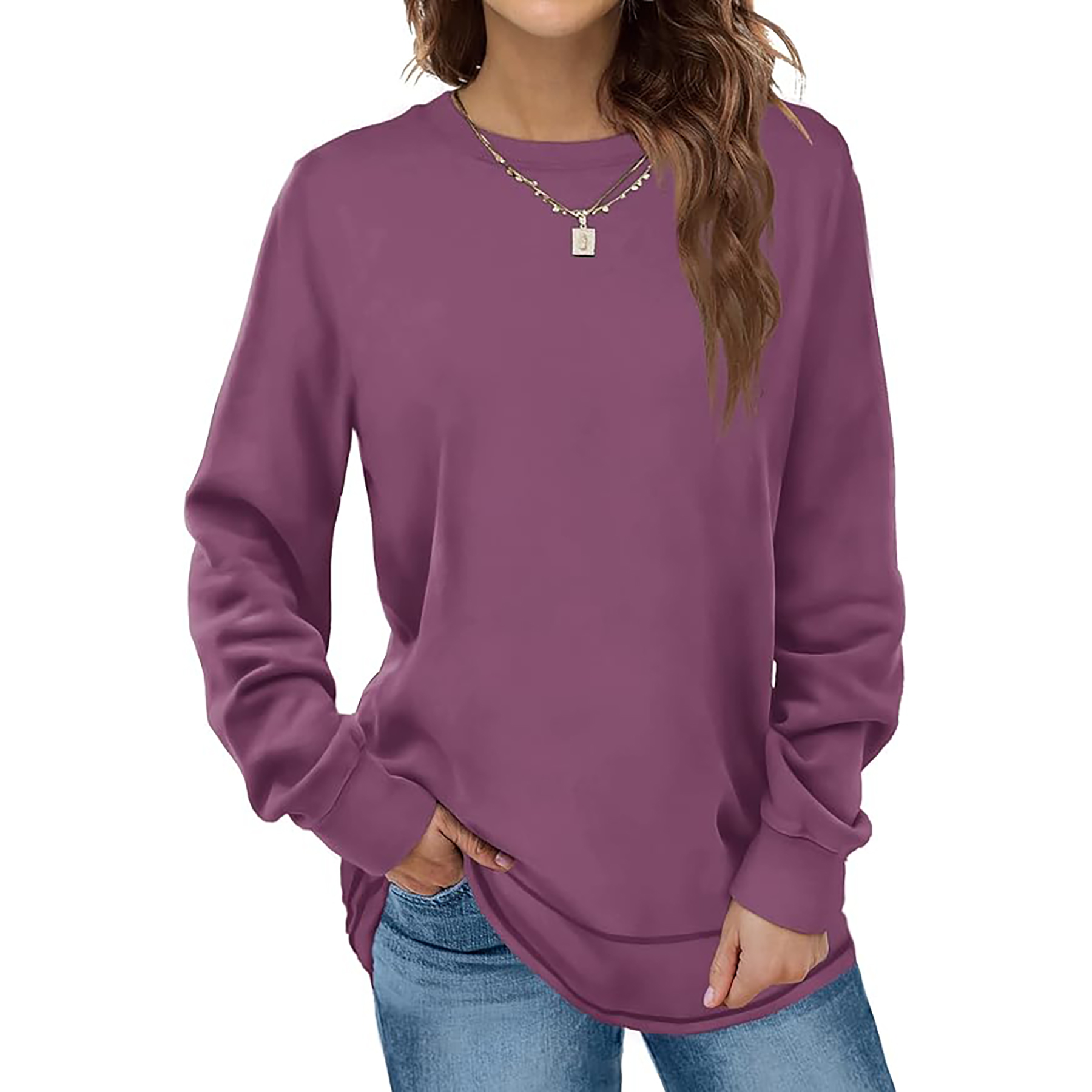 Women's Round Neck Long Sleeve Shirt 17