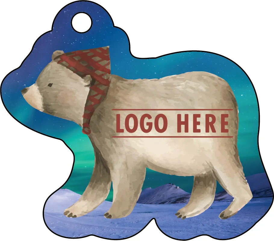 1/4" Recycled Wood Ornaments-Bear at night