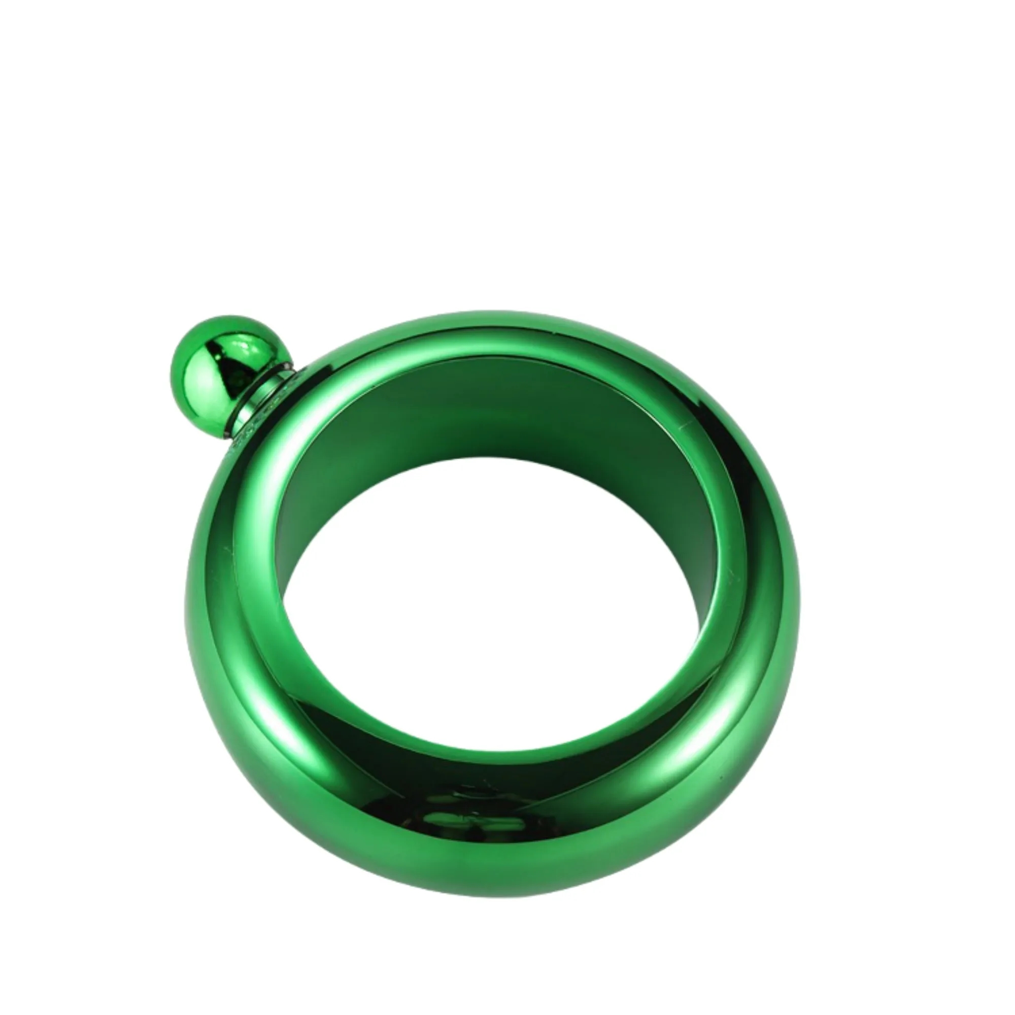 3.5oz 304 Stainless Steel Ring Shaped Hip Flask, custom water bottle with logo imprint 9