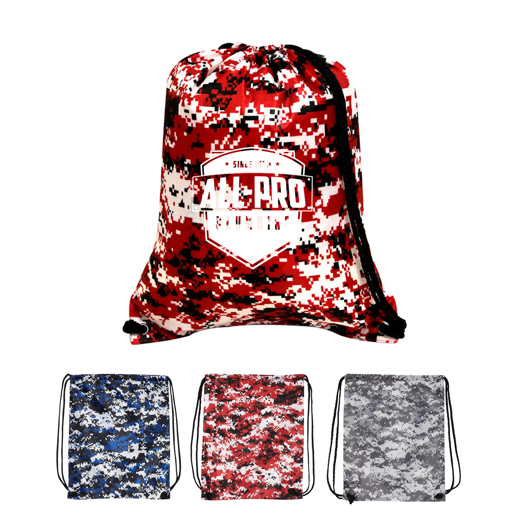 210D Nylon Digital Camo Drawstring Backpack(Bag, Backpack) 4