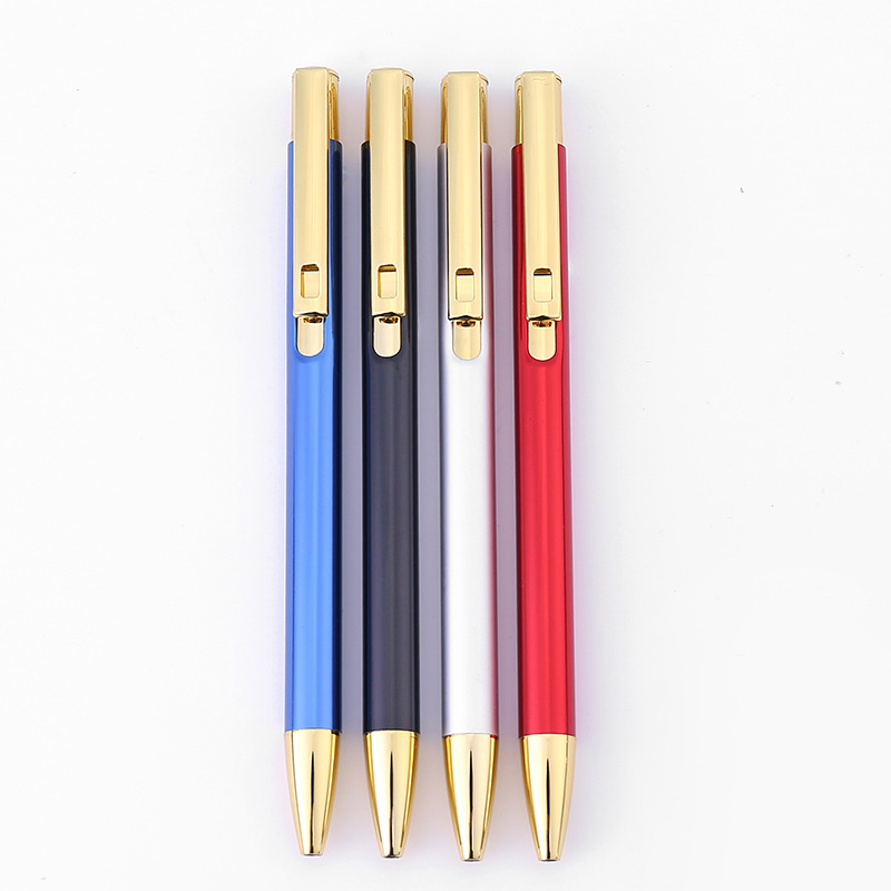 Metal Aluminum Pressing Ballpoint Pen Retractable Ballpoint Pen 4