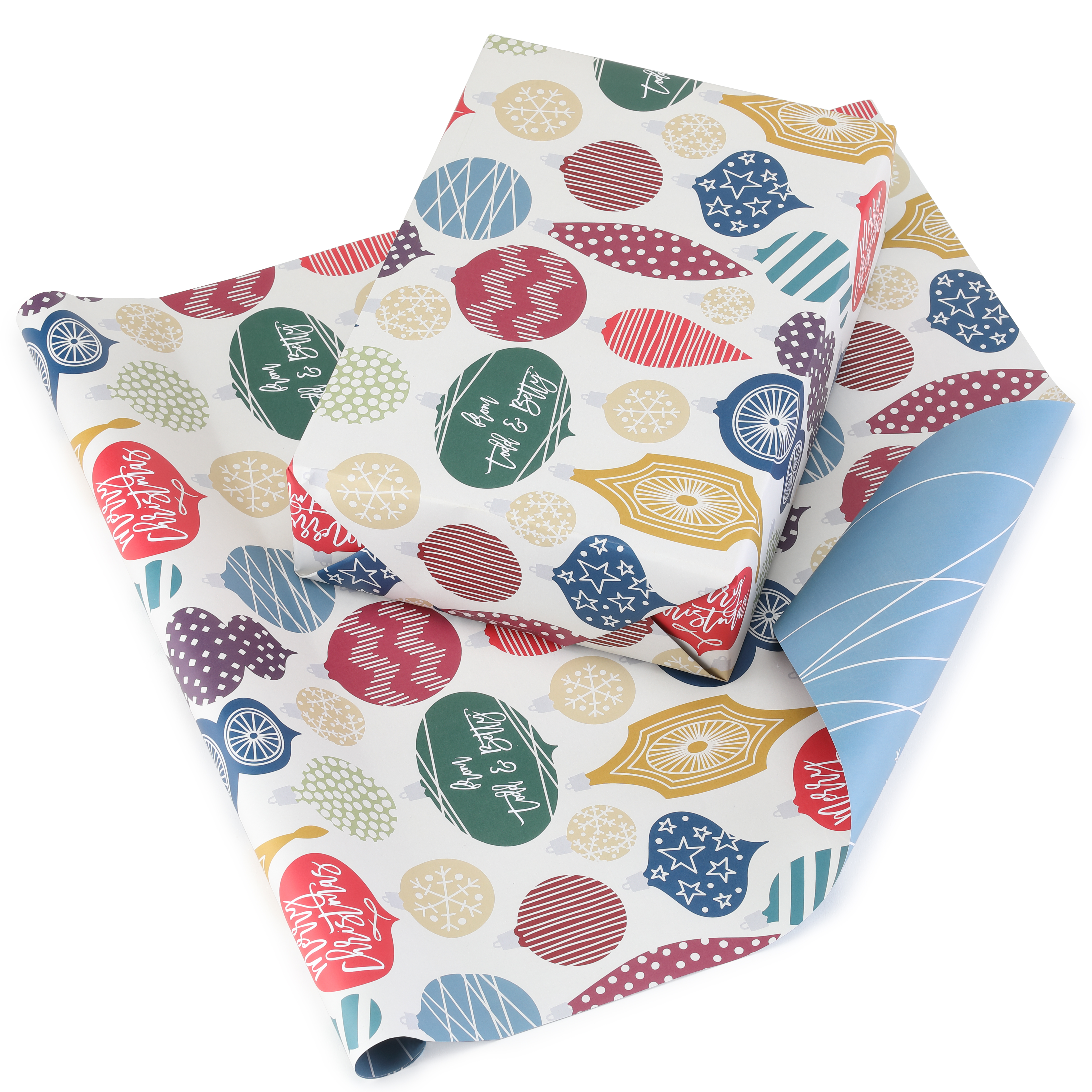 Retro Ornaments Reversible Wrapping Paper (28"x20") 1
