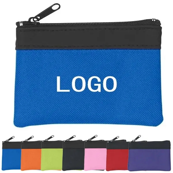 Imprinted Polyester Zippered Coin Pouches 5