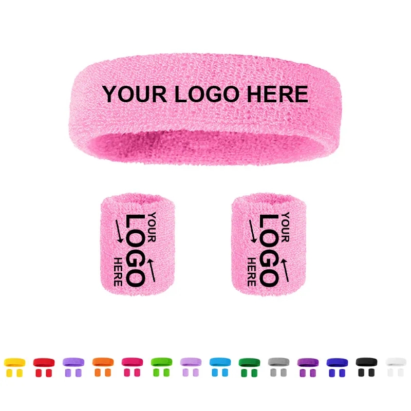 Sweat Absorbing Headband Wristband Set