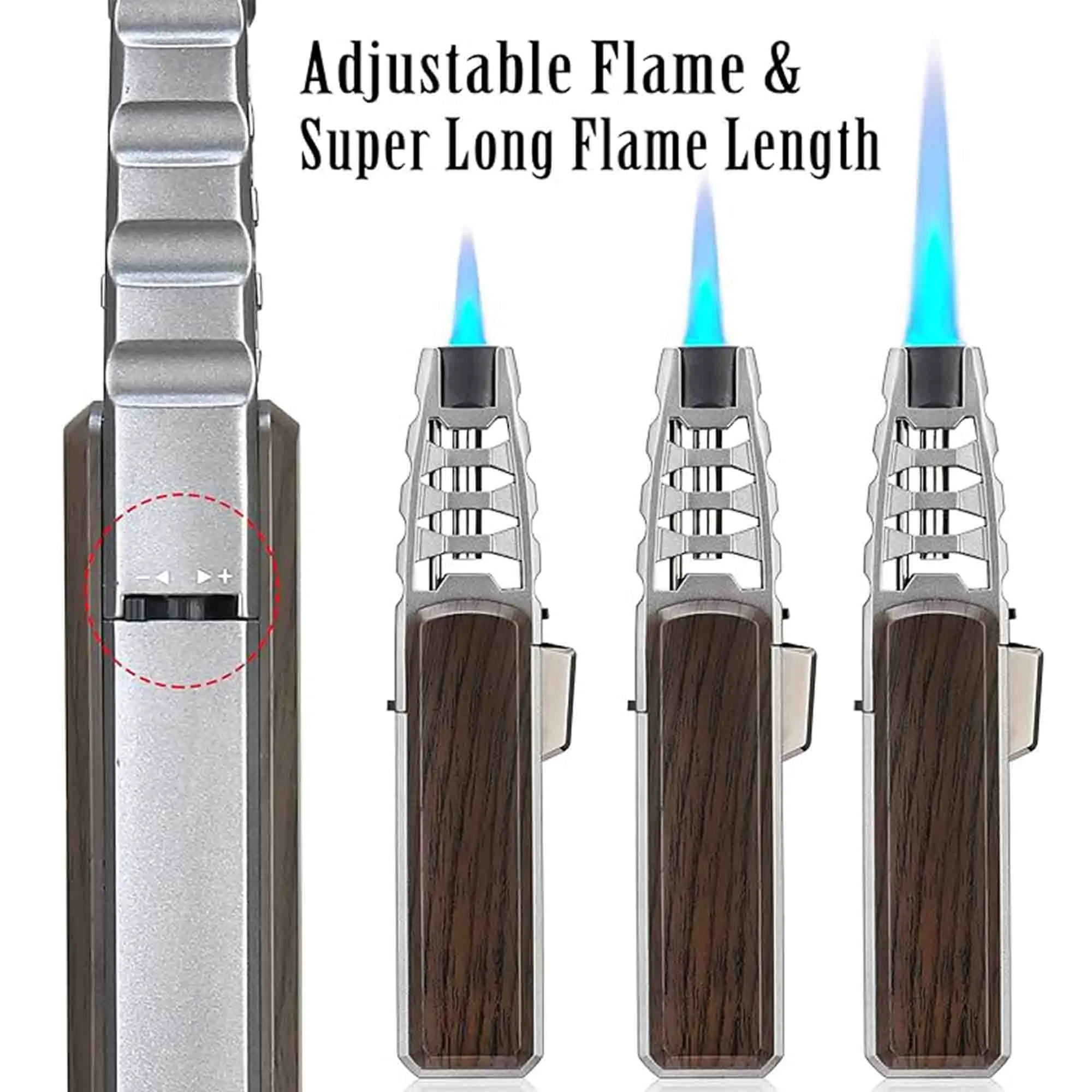 Cigar Torch Lighters Butane Refillable Windproof 3