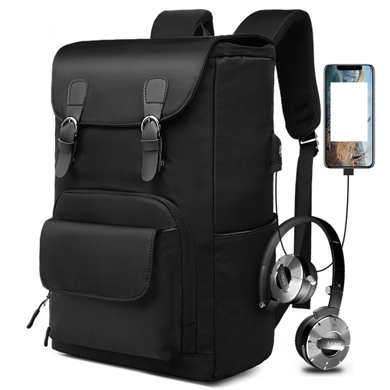 Custom Men's Sports Waterproof Laptop Bags with USB Port 3