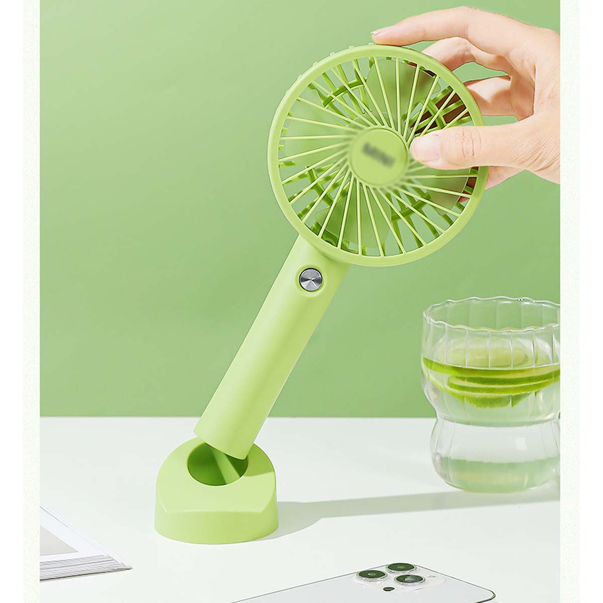 Portable 3-speed Travel Office Gifts Handheld Fan with Base 1