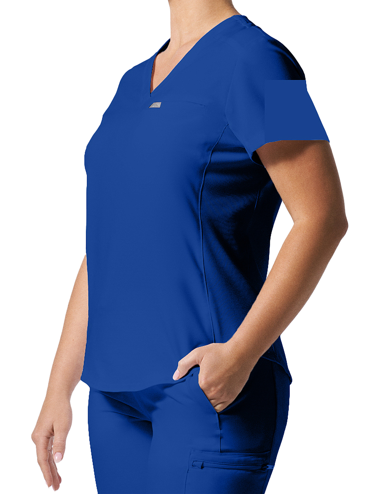 Landau - Forward - Women's Two-Pocket Shirttail Hemline V-Neck Top 47