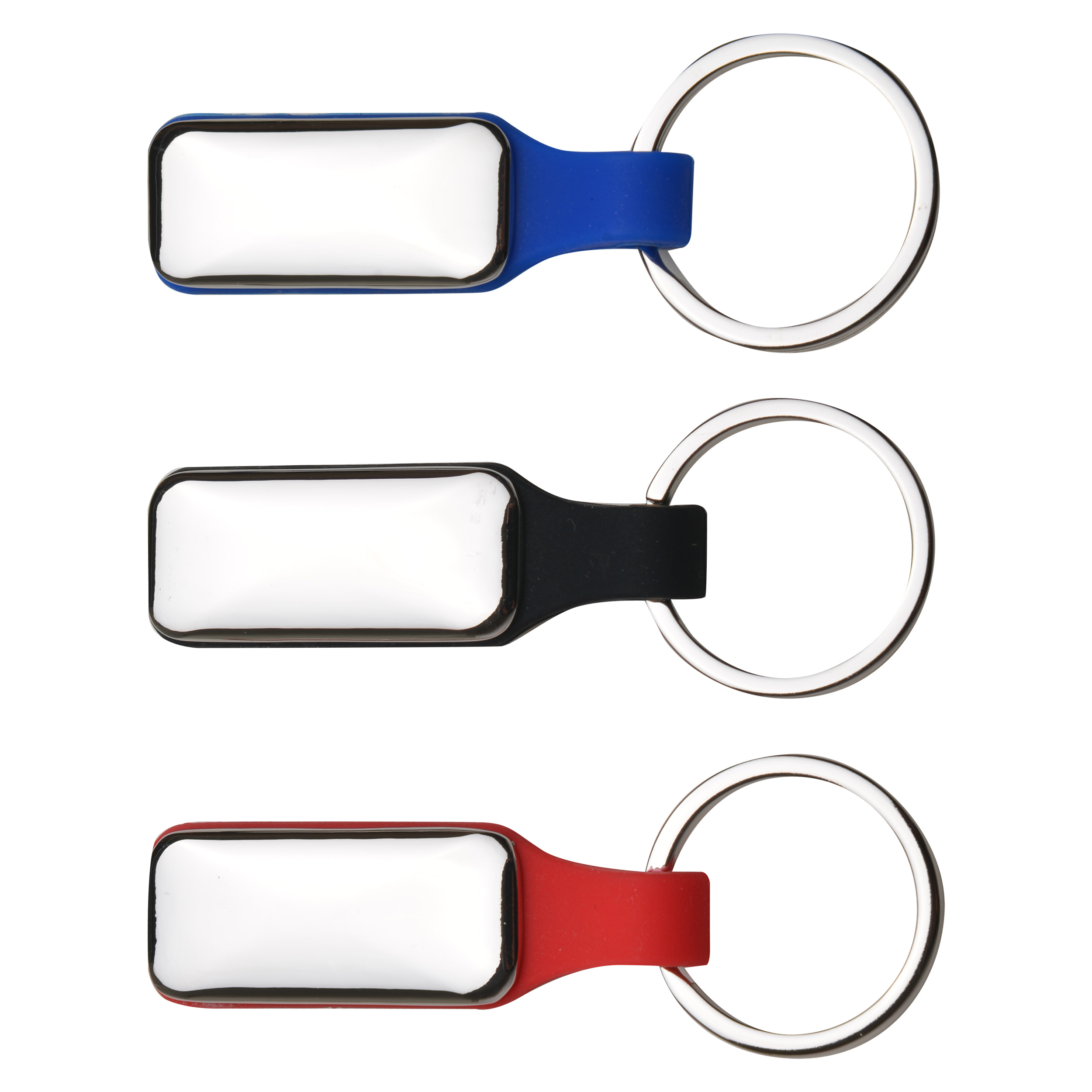 Metal Key Chain with Colored Silicon Strap 2