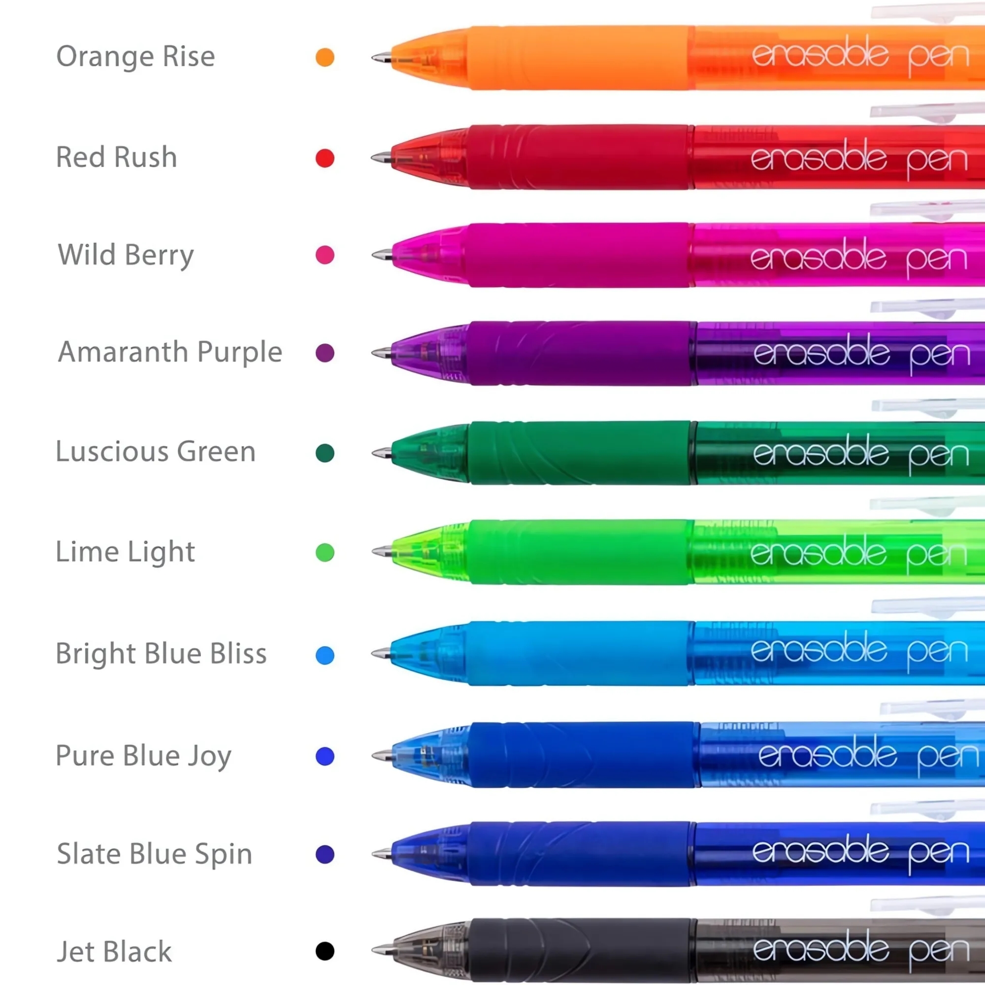 Erasable Ballpoint Pen With Color Ink And Eraser 2