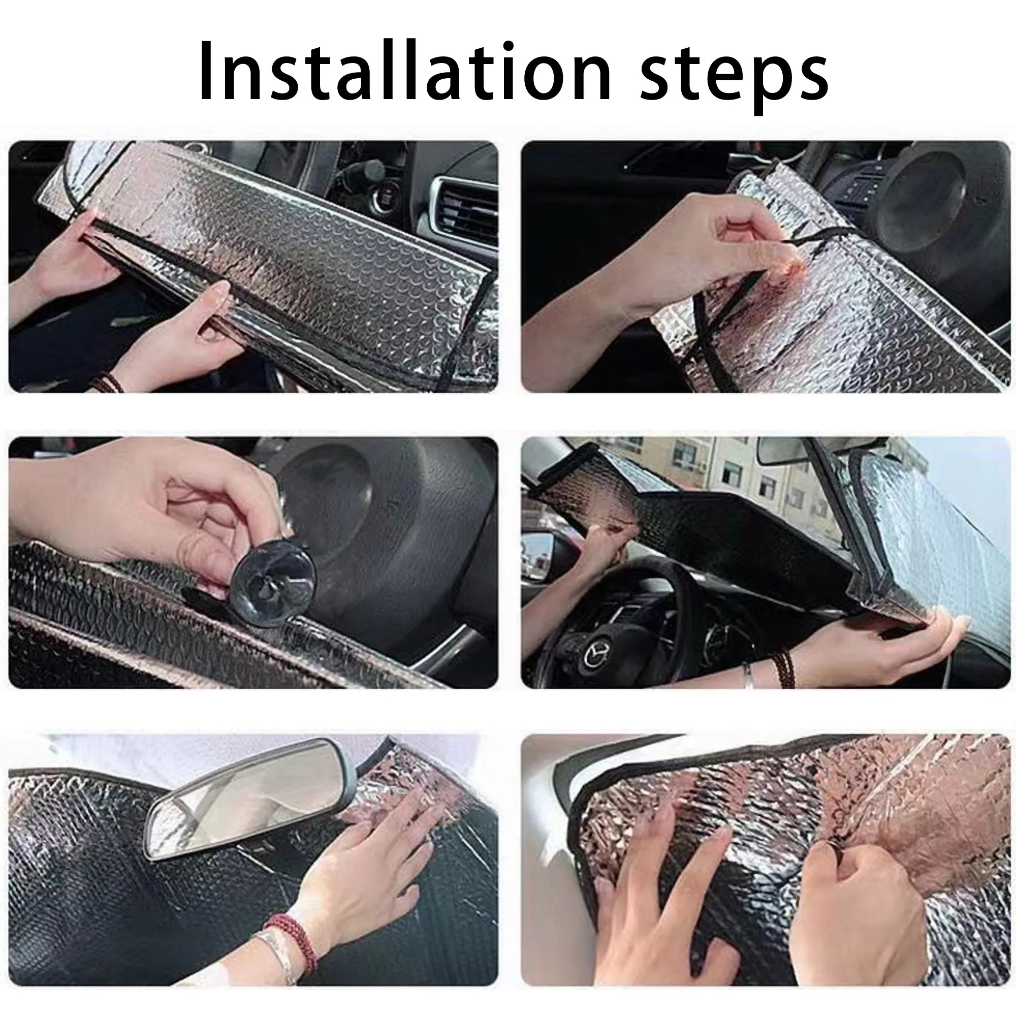 Car Windshield Sun Shade Stay Cool Fortable 3