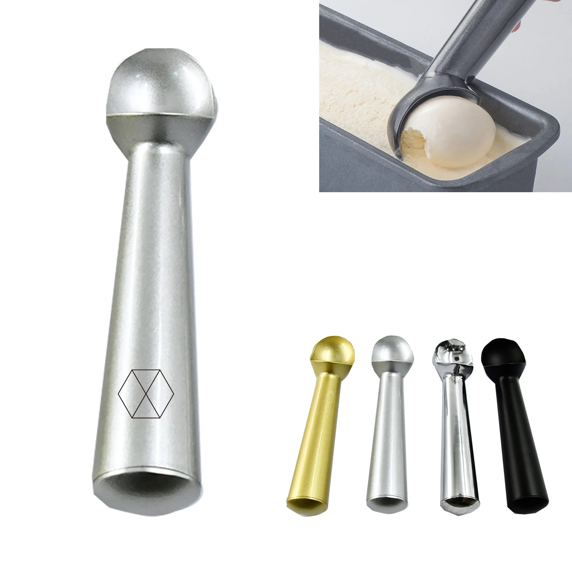 Solid Stainless Steel Ice Cream Scoop MOQ 50pcs 3