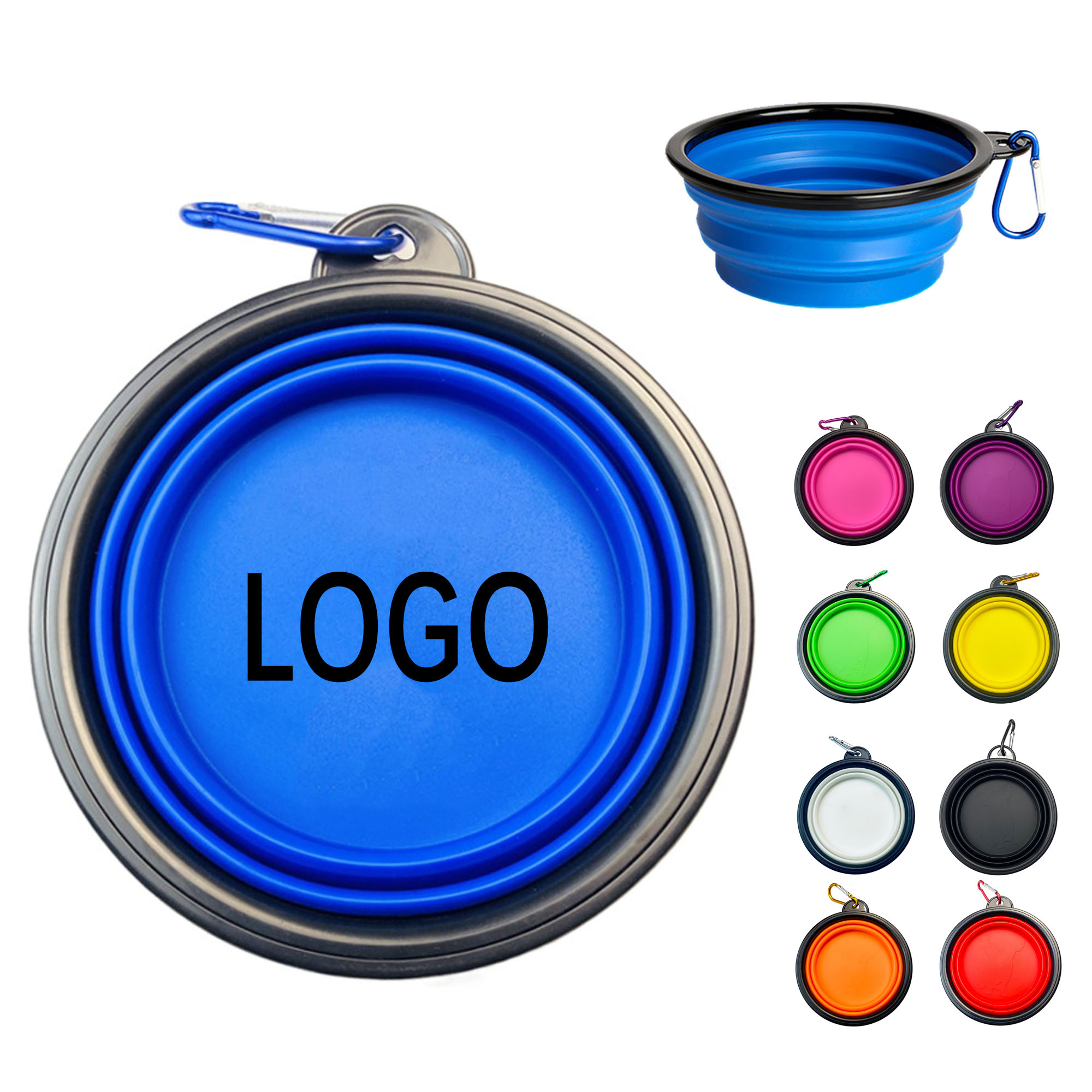 Folding Dog Bowl 13Oz TPE Travel With Carabiner 3