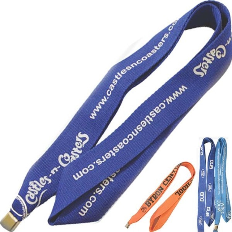 Cotton Screen Printed Lanyard with Split Ring - 36"x3/8" 2