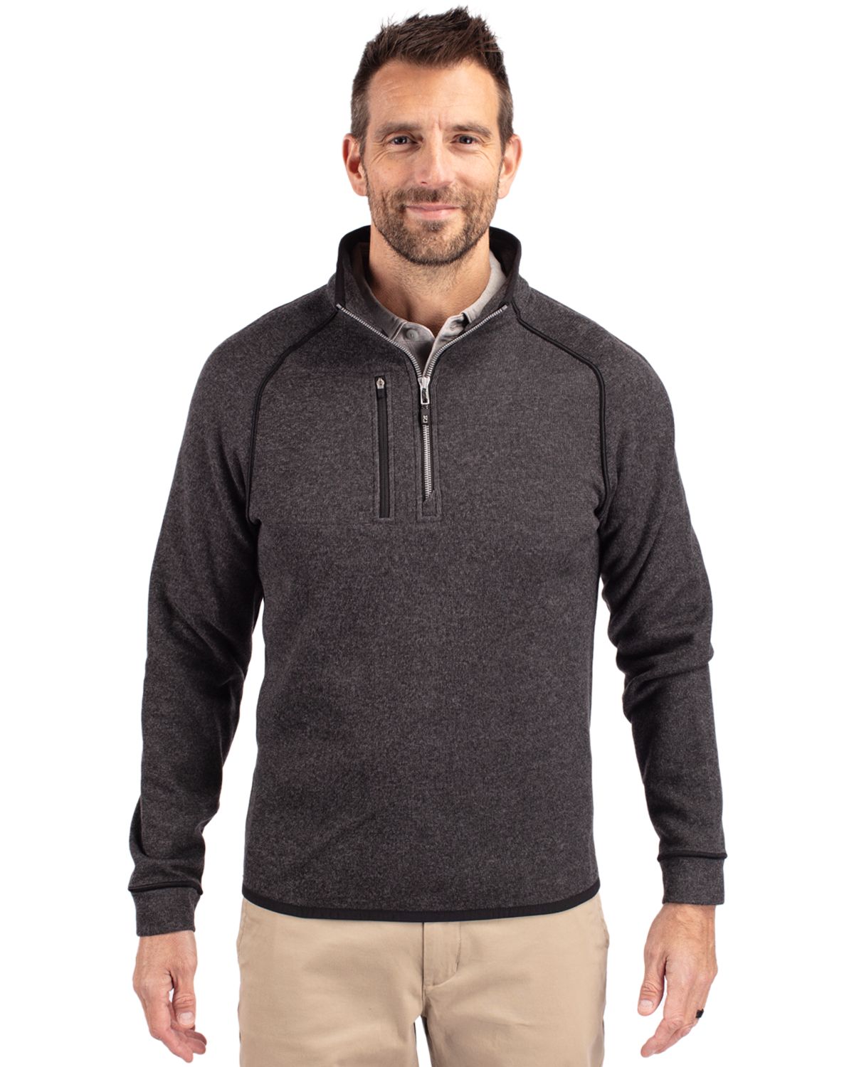 Mainsail Sweater-Knit Mens Big and Tall Half Zip Pullover Jacket Big & Tall